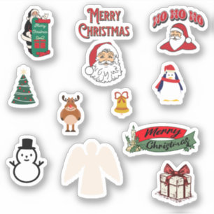 Adesivo Pinguim-pinguim-anjo-alce-da-árvore de Natal