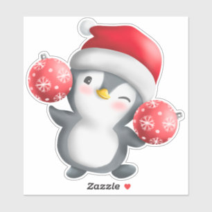 Adesivo Pinguim Pinguim Pinguim de Cartoon Bonito