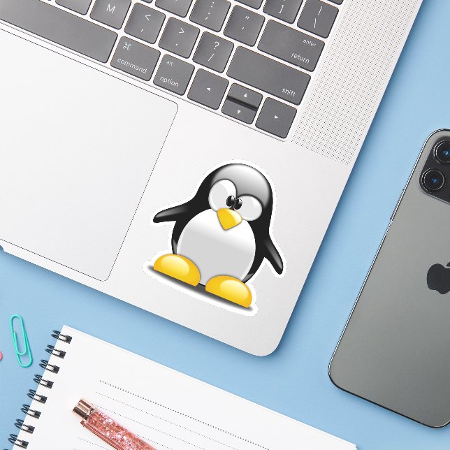 Adesivo pinguim tuntun (Notebook com iPhone)