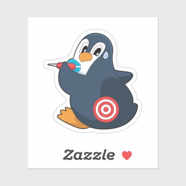 Adesivo Pinguin Darts Dart Dartboard (Folha)