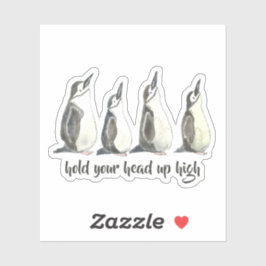 Adesivo Pinguins Cachorros De Aquarela Segure Sua Cabeça A