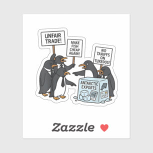 Adesivo Pinguins contra Tarifas Anti Trump