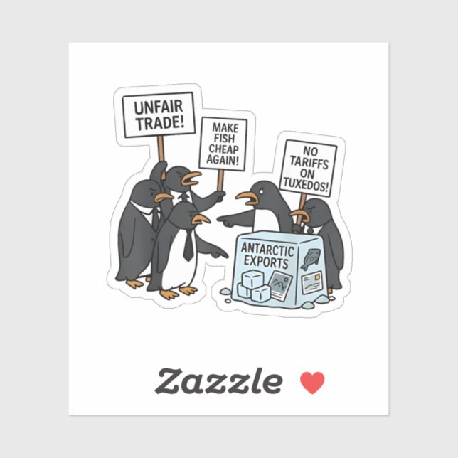 Adesivo Pinguins contra Tarifas Anti Trump (Folha)