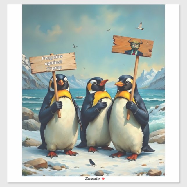 Adesivo Pinguins Contra Trump (Folha)