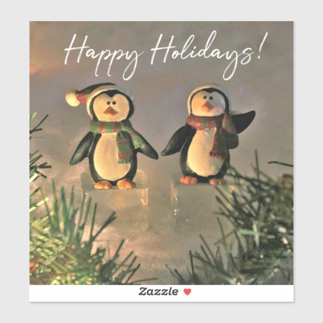 Adesivo Pinguins de Feriado (Folha)