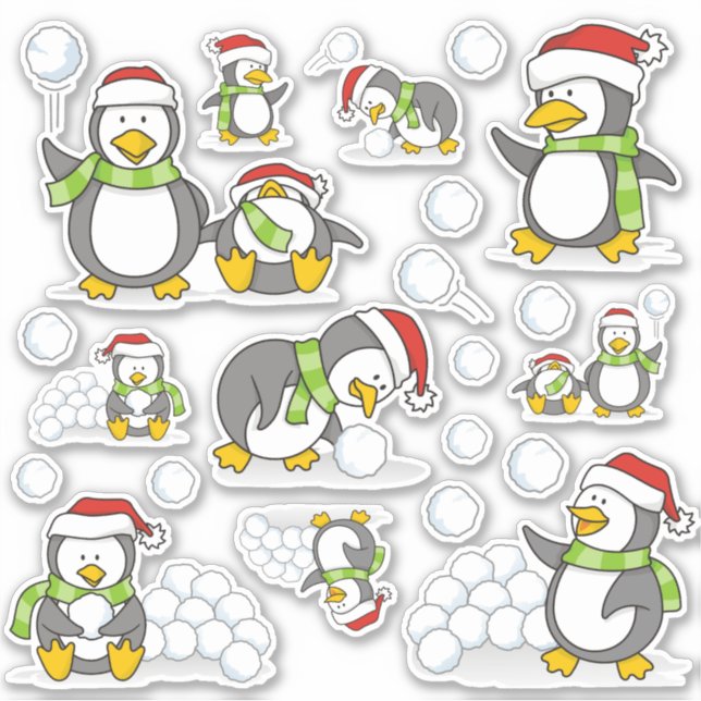 Adesivo Pinguins de Natal (Frente)