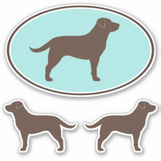 Adesivo Pinheiros de chocolate Labrador Retriever Silhouev