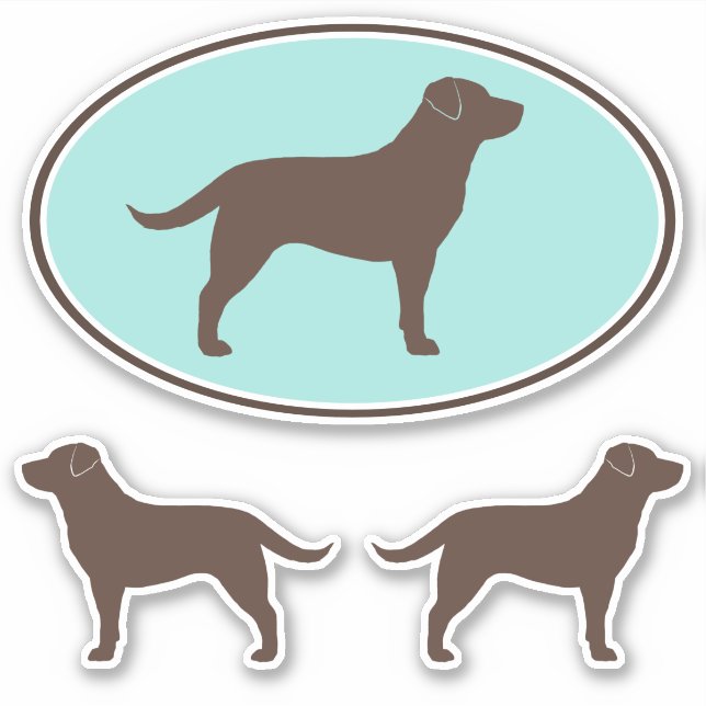 Adesivo Pinheiros de chocolate Labrador Retriever Silhouev (Frente)