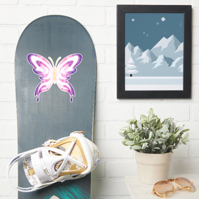 Adesivo Pink and Purple Galaxy Butterfly Sticker (Prancha de snowboard)
