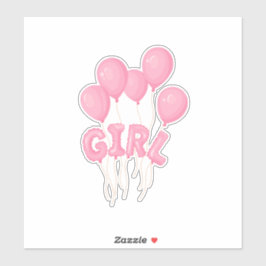 Adesivo Pink Baby Girl Balloon Celebration - Cute Nursery 