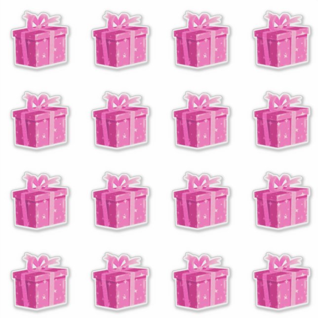 Adesivo Pink Birthday Presente Stickers Princesa Surpresa (Frente)