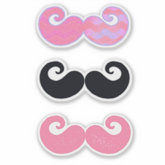 Adesivo Pink & Black Mustaches (Frente)