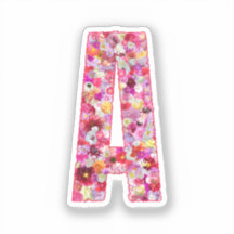 Pink Botanical Monogram Floral Letter A Initial