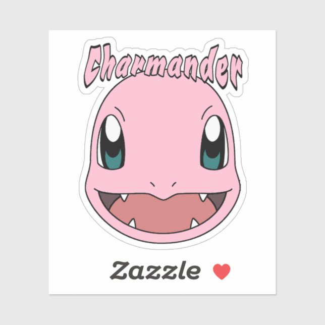 Adesivo Pink Charmander Pokemon Fanart (Folha)