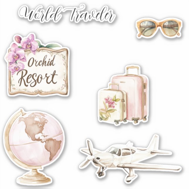 Adesivo Pink Globe World Traveler (Frente)