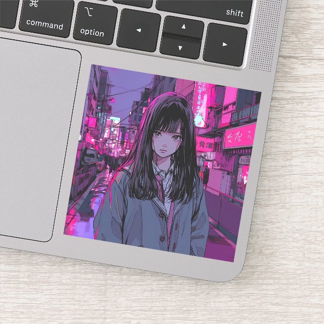 Adesivo Pink Neon JK シール seal｜寿司娘 GenerativeAI (Detalhe)