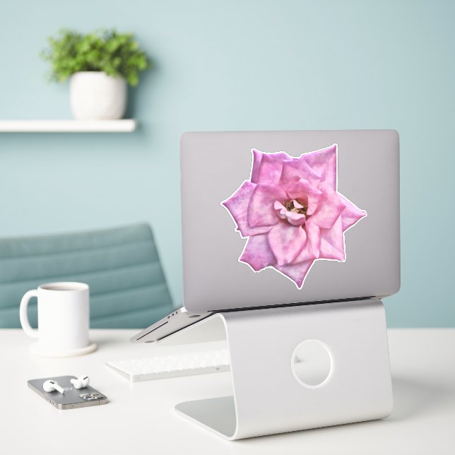 Adesivo Pink Rose Art Sticker (Laptop na mesa)