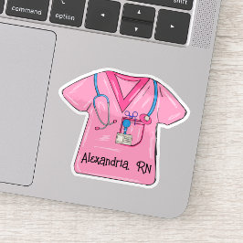 Adesivo Pink Scrubs Nurse Monogram Waterproof