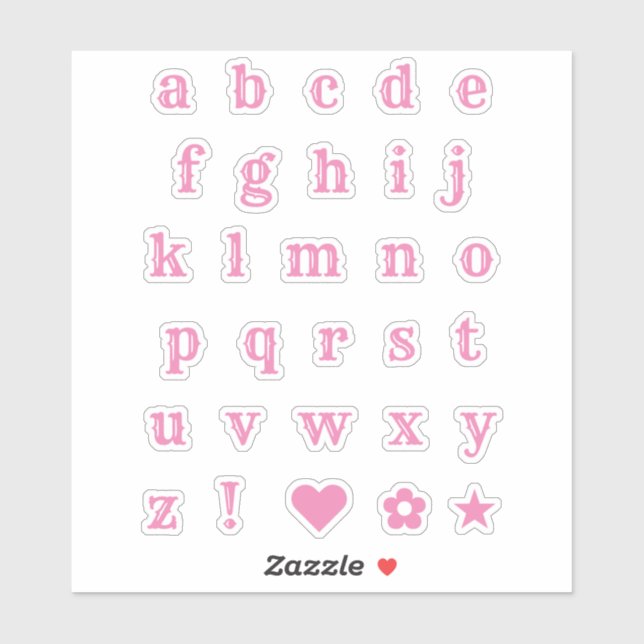 Adesivo Pink Western Theme Party Letters Alphabet Stickers (Folha)