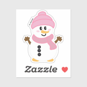 Adesivo Pink Winter Snowman