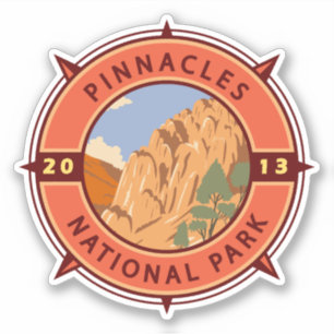Adesivo Pinnacle National Park Retro Compass Emblem
