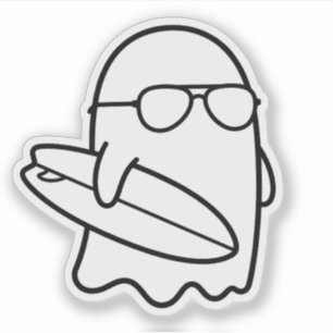 Adesivo Pinte seu próprio fantasma surfista kawaii de Summ