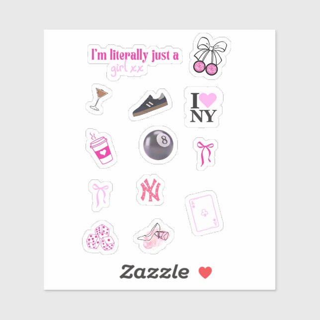 Adesivo Pinterest Girl Sticker Pack | Stic à prova de água (Folha)