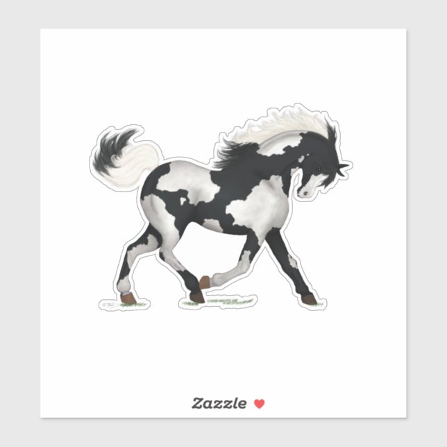 Adesivo PInto Horse Paint Pony Piebald Overo Equestre (Folha)