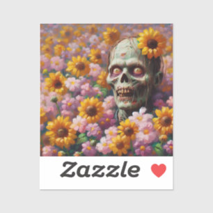 Adesivo Pintura a óleo de Zombie no Dia das Bruxas de Flor