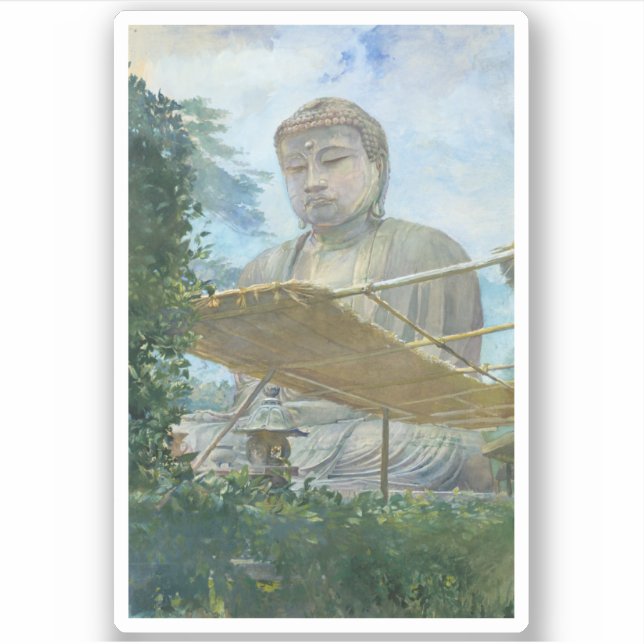 Adesivo Pintura aquosa Kamakura Daibutsu Buddha (Frente)