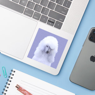 Adesivo Pintura Branca de Poodle Padrão - Arte Cão Origi