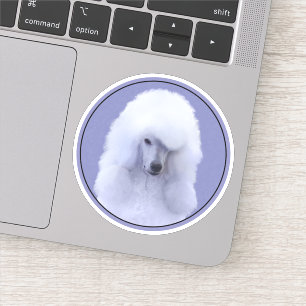 Adesivo Pintura Branca de Poodle Padrão - Arte Cão Origina