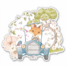 Pintura Cura Raposa Florais Botânicos Bebê