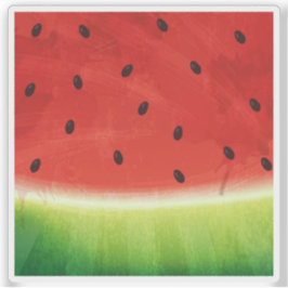 Adesivo Pintura de aquarela natural vermelha e verde de me