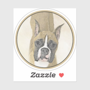 Adesivo Pintura de Boxer - Arte de Cachorro Original Bonit