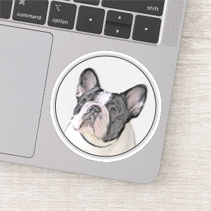 Adesivo Pintura de Bulldog Francês (Brindle Pied) - Arte C