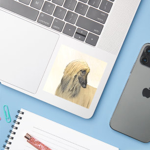 Adesivo Pintura de Cachorro Afegão - Arte de Cachorro Ori