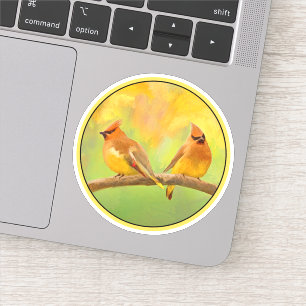 Adesivo Pintura De Cedar Waxwing - Pássaro Selvagem Origin