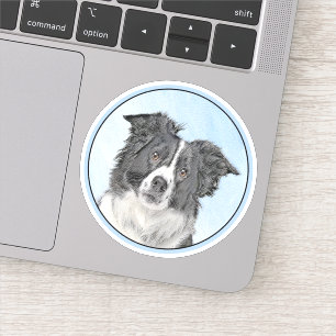 Adesivo Pintura de Collie de Borda - Arte de Cachorro Orig