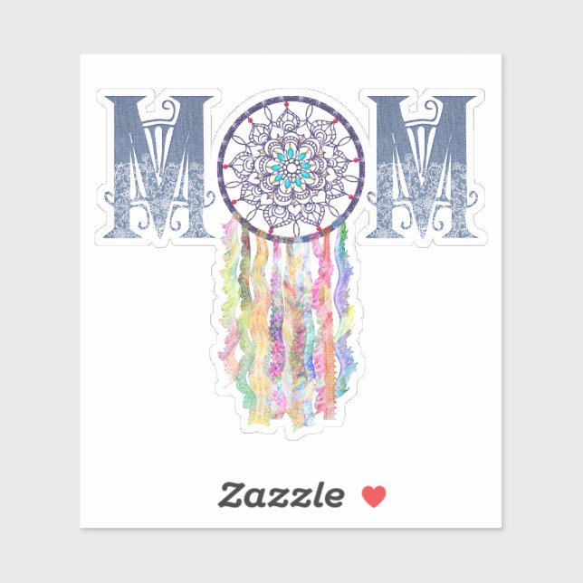 Adesivo Pintura de Denim e Dream Catcher MOM | Bonita (Folha)