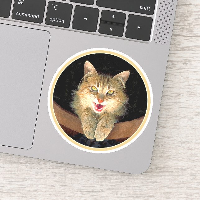 Adesivo Pintura de Gatos Loucos - Arte de Gato Original Bo (Detalhe)