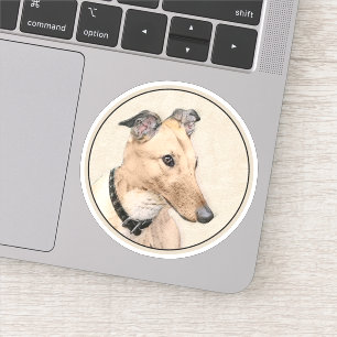 Adesivo Pintura de Greyhound - Arte de Cachorro Original