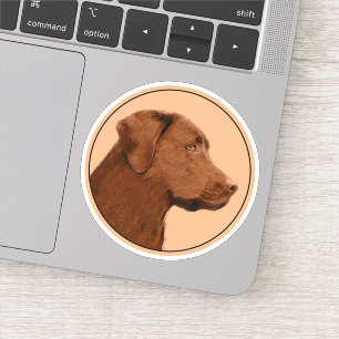 Adesivo Pintura de Labrador Retriever (Chocolate) - Arte C