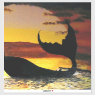 Adesivo Pintura de pôr do sol de sereia #2