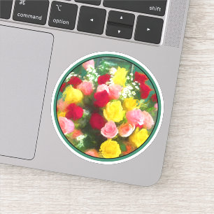 Adesivo Pintura de Rose Bouquet - Arte Flor Original Custa