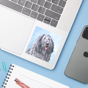 Adesivo Pintura de Sheepdog Bergamasco - Cachorro Original