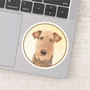 Adesivo Pintura de Terrier Airedale - Arte original cômoda