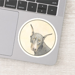 Adesivo Pintura Doberman Pinscher - Arte Original para Cac