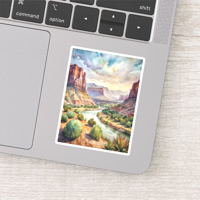 Adesivo Pintura em Aquarela do Parque Nacional Big Bend (Detalhe)