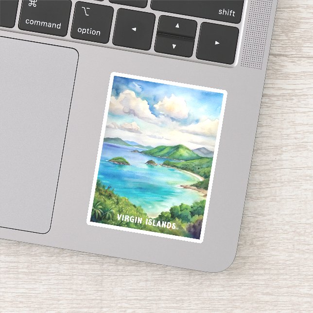 Adesivo Pintura em Aquarela do Parque Nacional das Ilhas V (Detalhe)